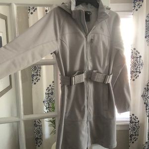 The North Face fitted gray rain jacket